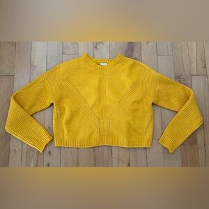Mustard Yellow Cropped Knit Sweater | Cozy Fall Style